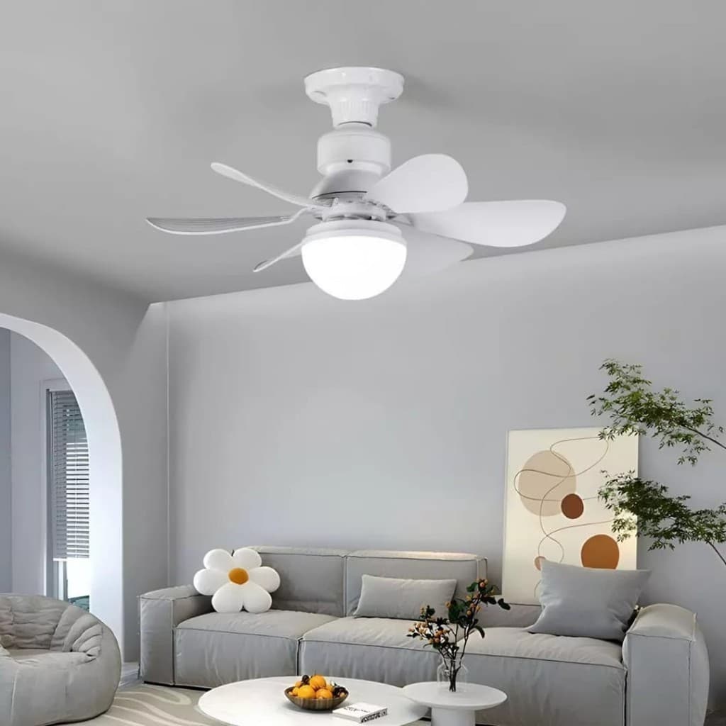 Ventilador De Teto 6 Folhas Wind Light Silent Lâmpada Led C/ Controle Remoto Silenciosa