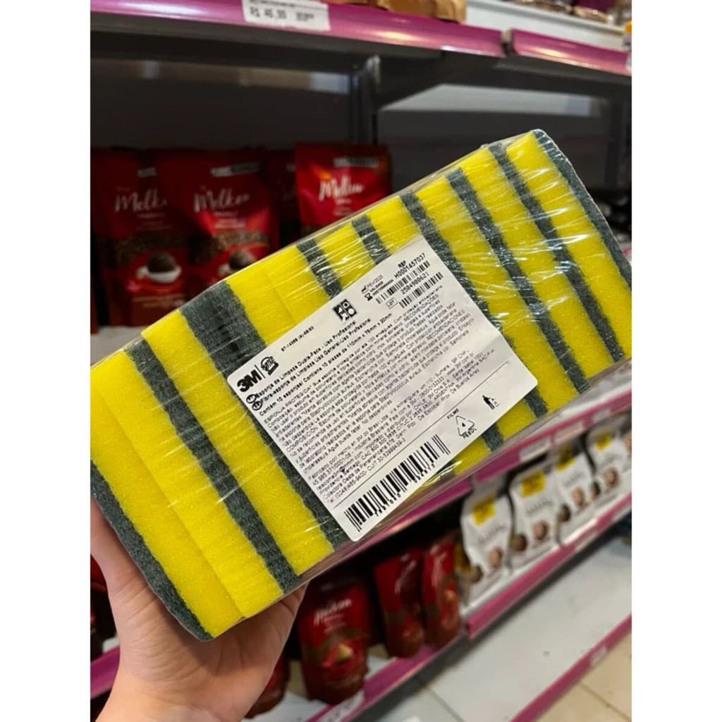 Pacote Com 10 Esponja Multiuso Tinindo 3m - Lava Louças - Limpeza Eficiente