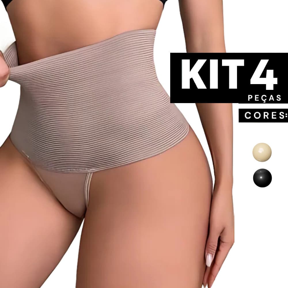 Kit 1 à 4 Cinta Modeladora Zero Barriga Alta Compressão para Emagrecimento e Melhore de Postura