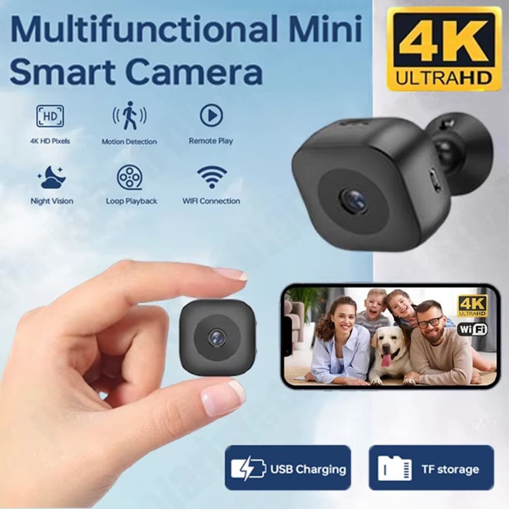 Câmera WiFi De Resolução De Alta Definição 4K Nova Mini 4K IP/AP Monitoramento Remoto Portátil De Detecção De Movimento 