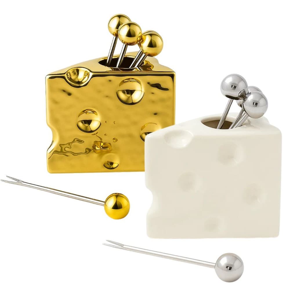 Cj P/ Petiscos em Ceramica Suporte + 6 Garfinhos - Vencedor