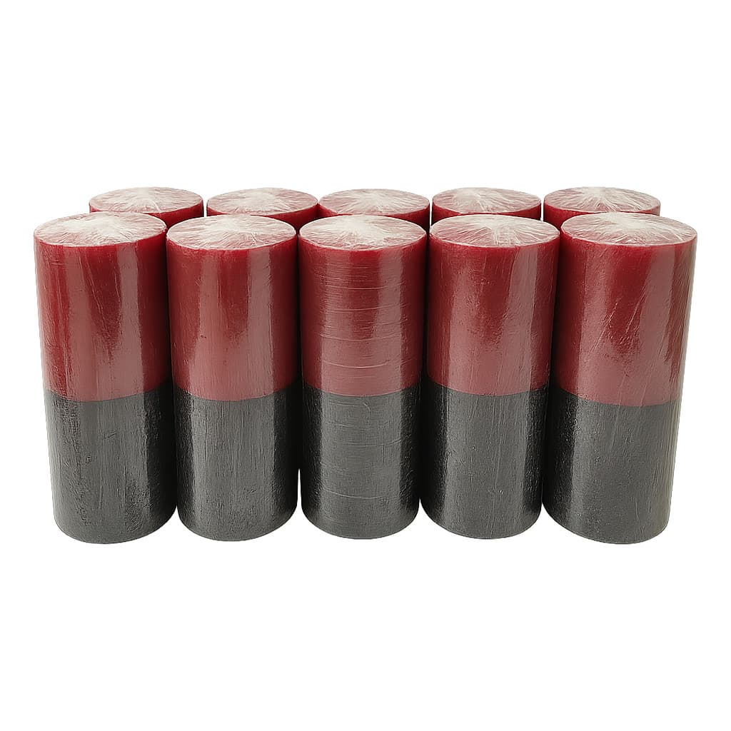 10 Velas Votivas 7 Dias Bicolor Vermelha E Preta 260 Gramas