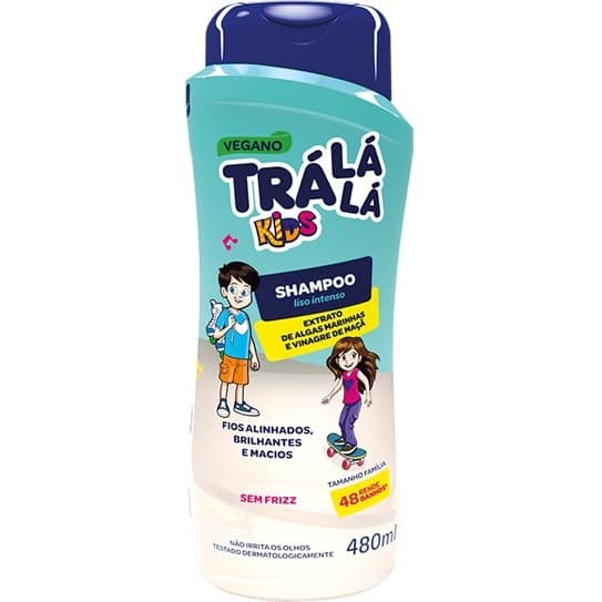 Shampoo Liso Intenso Infantil 480ml Reduz o Frizz Trá Lá Lá Kids