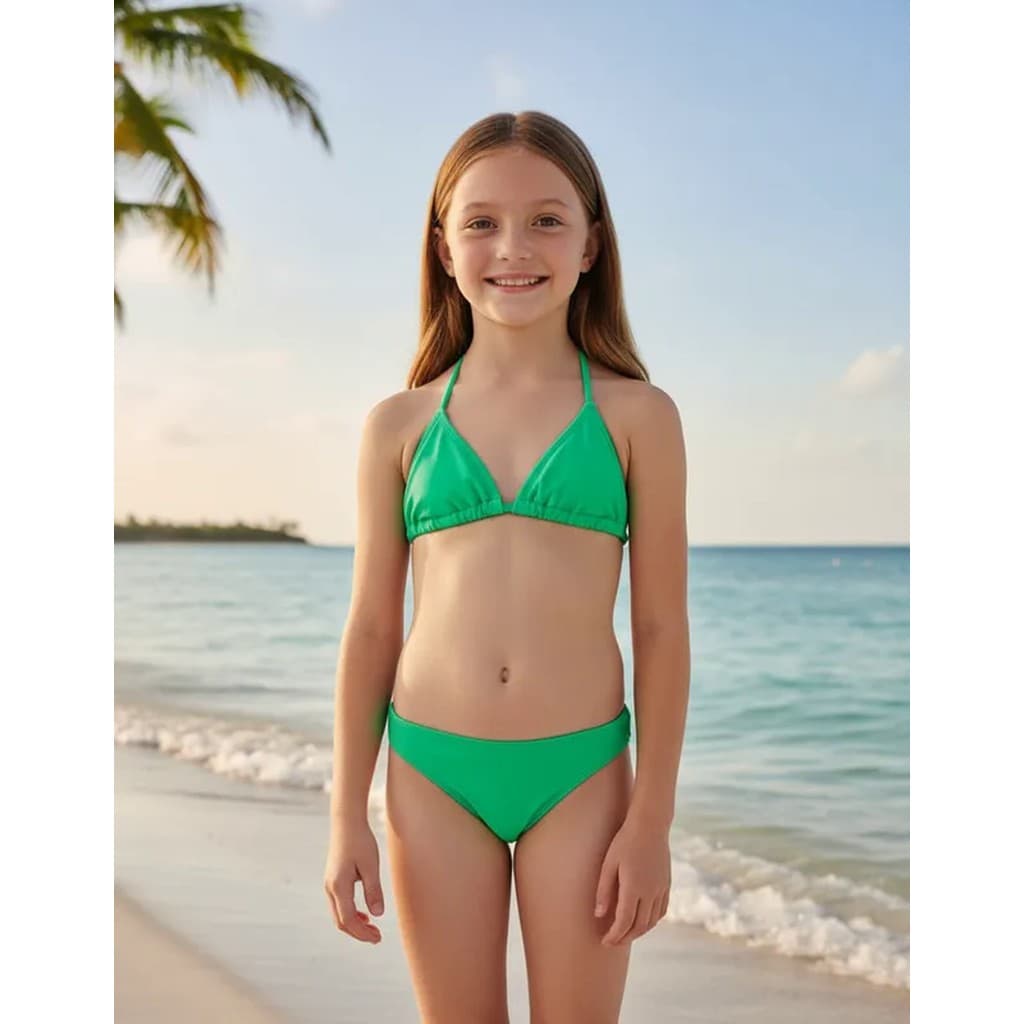 Biquíni Infantil Juvenil Feminino Tamanho 2 ao 14 Sem Bojo Poliamida Proteção UV