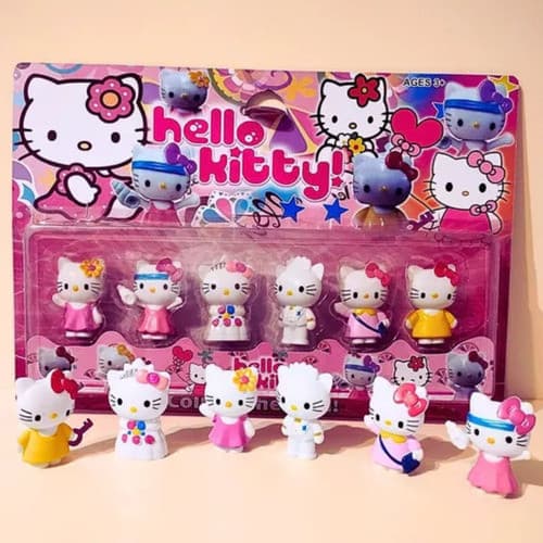Kit 6 Bonecos Hello Kitty Coleção