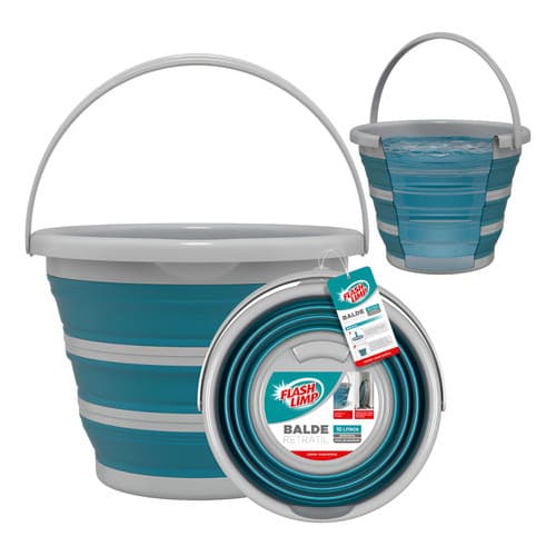 Balde Dobrável 10L Flash Limp 🧺 Retrátil Flexível Portátil Multiuso e Resistente