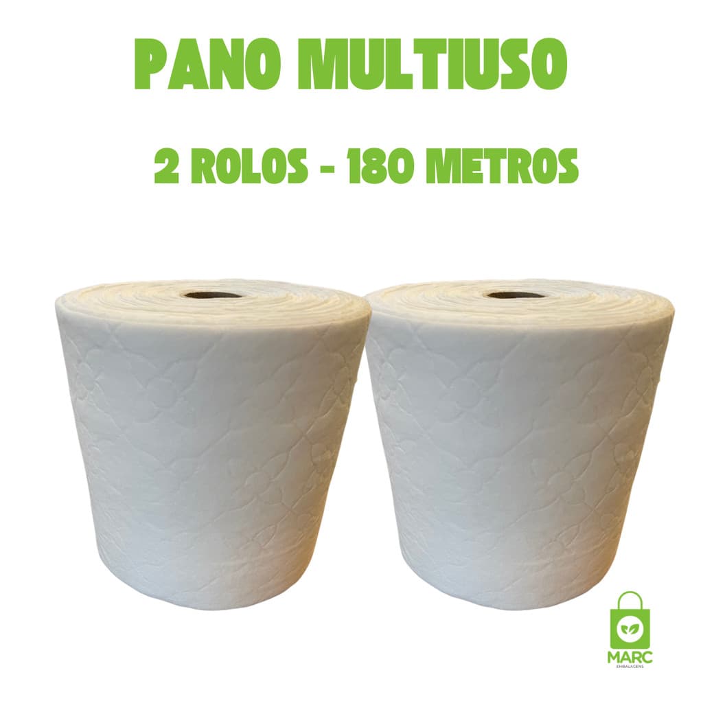 Pano de Limpeza Multiuso Tipo Perfex sem picote - 2 Rolos com 180 Metros - Lavável e alta absorção