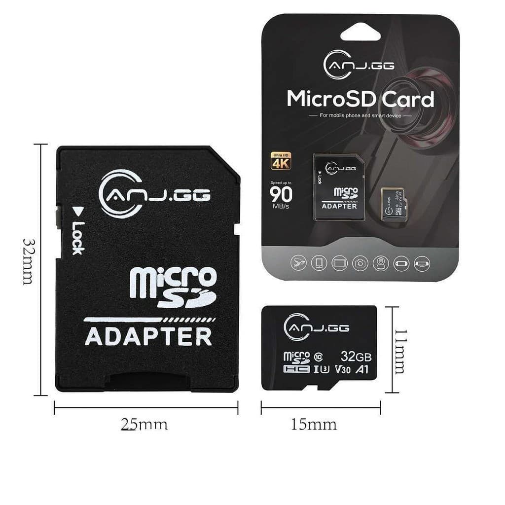 Adaptador micro sd + cartao micro sd 32GB  suporte UHS-I velocidade 90MB/s suporte 4k fang