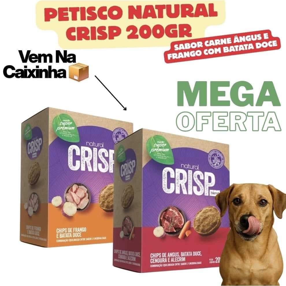 PETISCO NATURAL CRISP CARNE ÂNGUS OU FRANGO COM BATATA DOCE 200GR NA CAIXINHA