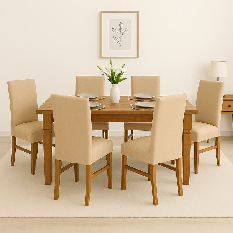 Kit 6 Capas De Cadeira Jantar em Malha Com Elástico