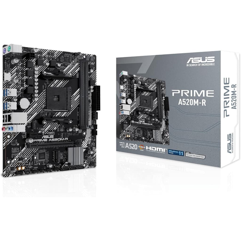 Placa Mãe Asus Prime A520M-R AMD AM4 DDR4 mATX HDMI Ryzen 3000 4000 5000