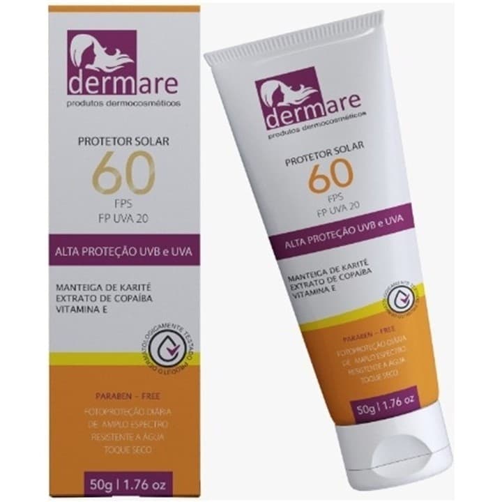 Protetor Solar Alta Proteção 50g - Dermare Fps 60 Fp Uva 20