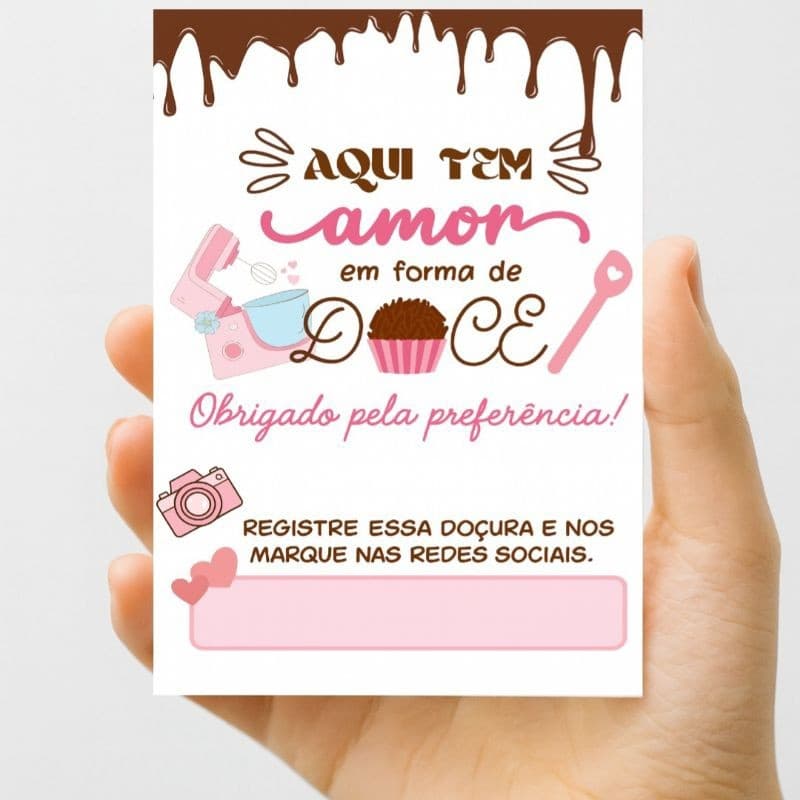 Folhetos de Agradecimento Cliente, 10x14 cm, 75g, Papel Sulfite, Vários Temas, Sua Rede Social Impressa