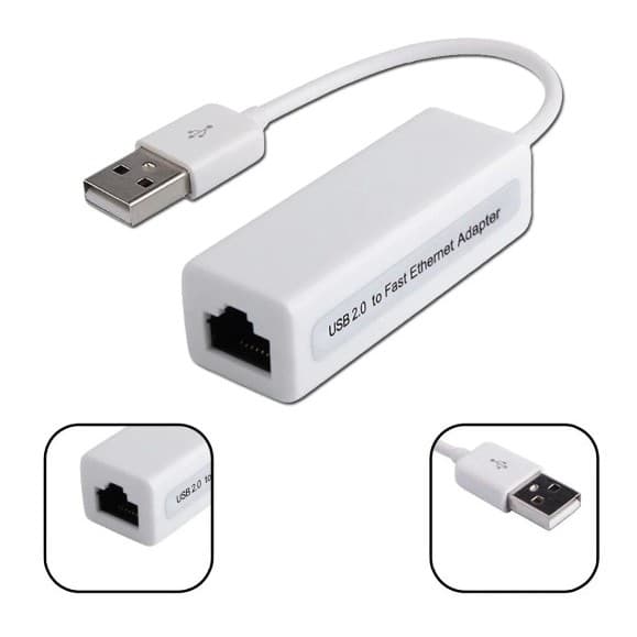 ADAPTADOR PLACA DE REDE USB 2.0 LAN EXTERNA RJ45 ETHERNET (00524) EXBOM
