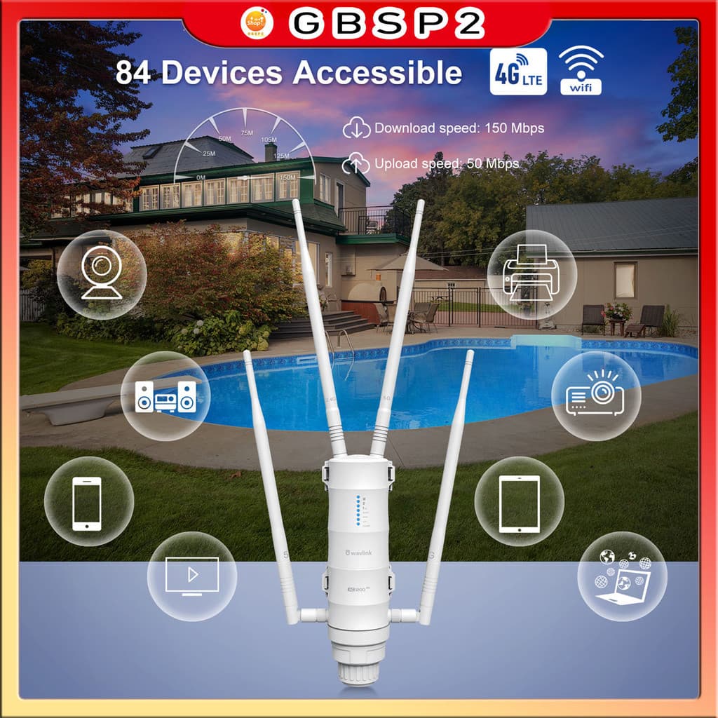 Roteador Outdoor Ac1200mbps Alta Potência À Prova Dágua Pronta Entrega