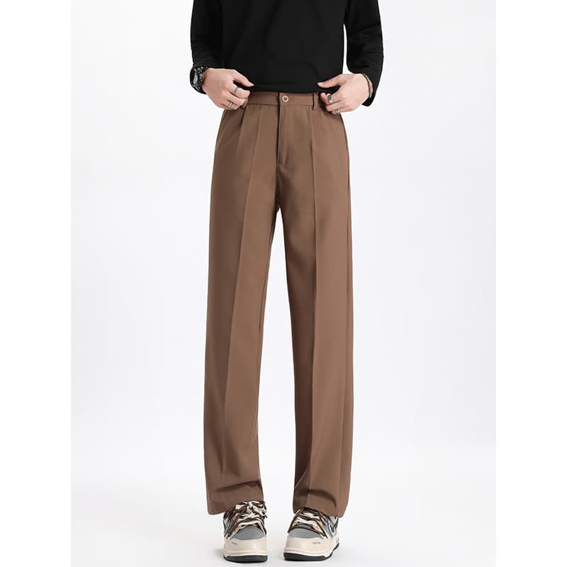 Primavera outono cleanfit perfil Drape calças masculinas na moda simples calças de perna reta High-End Casual calças de 