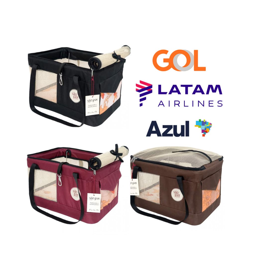 Bolsa Transporte Aéreo Pet Para todas as Linhas Aéreas - GOL / AZUL / LATAM São Pet
