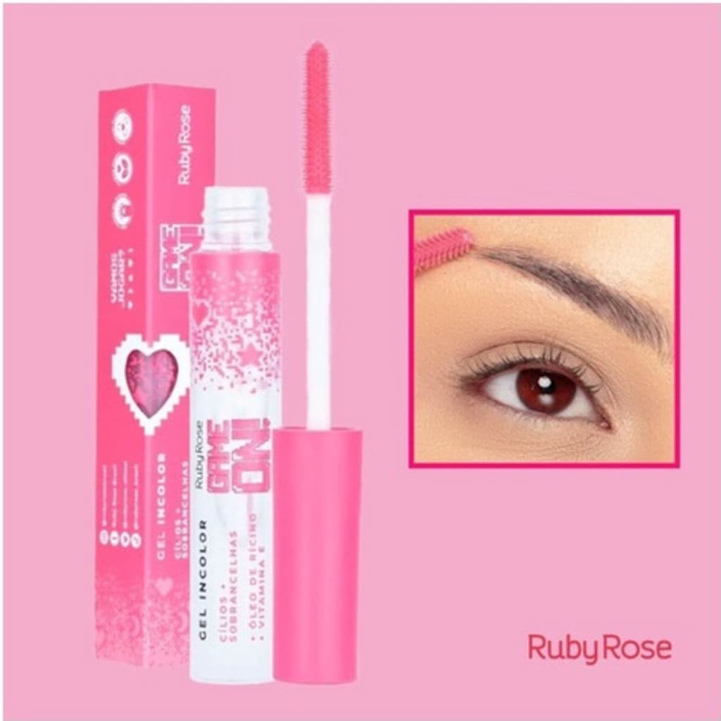 Kit  1/2/3  Peças Gel Incolor Para Cílios e Sobrancelhas Ruby Rose GAME ON! - Estimula Crescimento