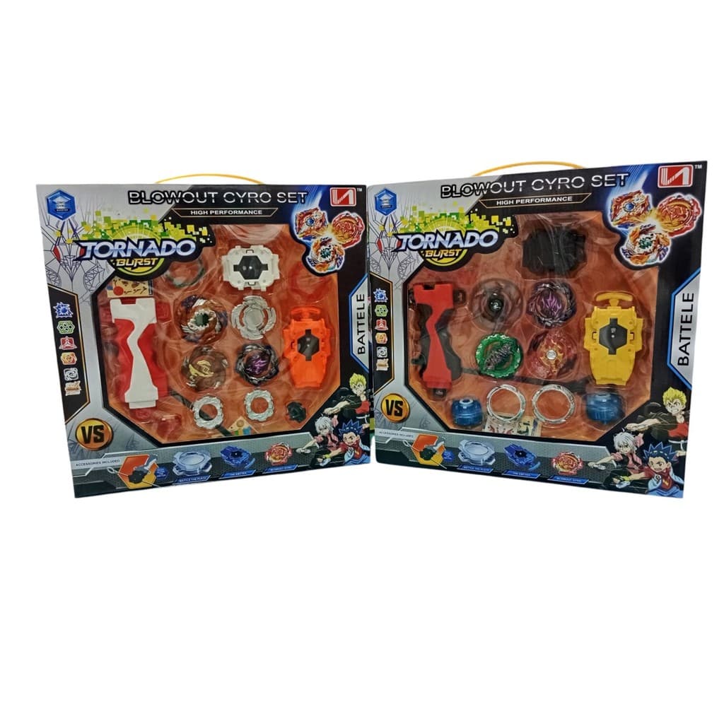 Brinquedo Arena Com 2 Beyblades Blowout Gyro 2 Lançador 2troca 1 Grip
