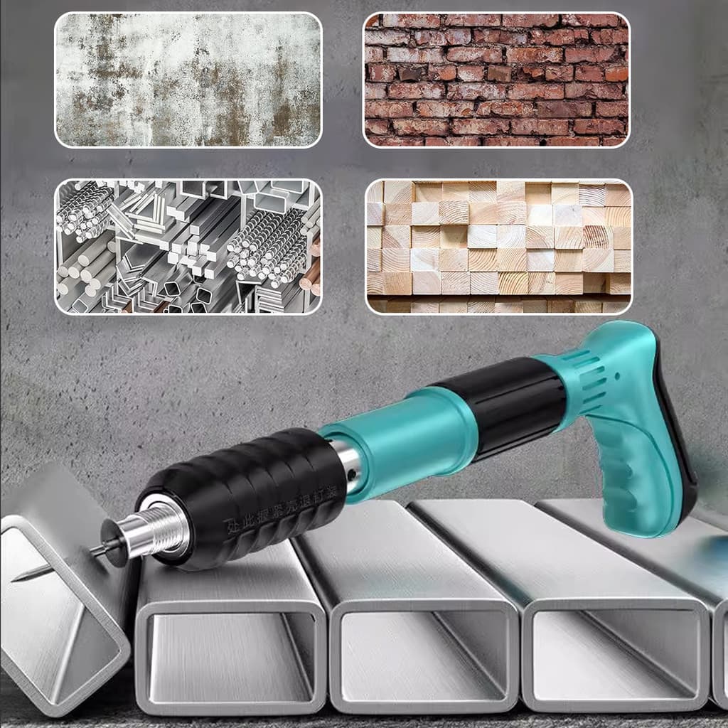 Pistola de agulha de ação direta para fixação de concreto e madeira de ferro + 100 pregos