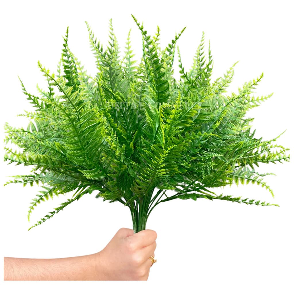 Kit 6 Plantas Artificial Samambaia Folhagem Realista Flor