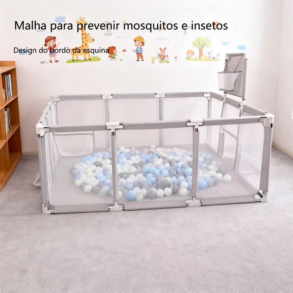 Cercadinho Infantil Seguro À Prova de Quedas e Colisões Portátil Dobrável Guarda-Cerca para Berço Anti-Quedas Infantil