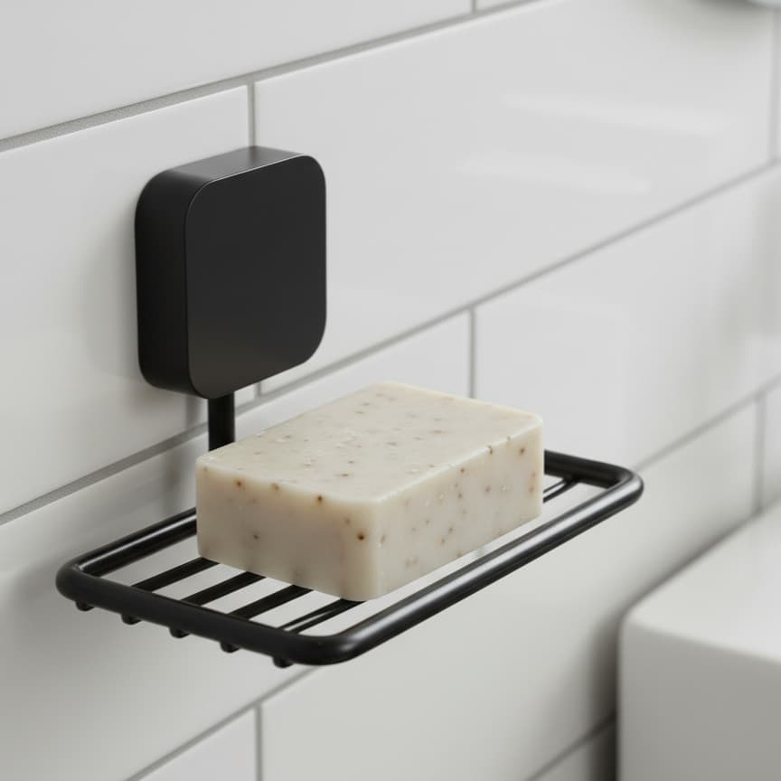 Saboneteira Sabonete Para Banheiro Lavado Alta Fixação Adesivo Sem Furo Aramado