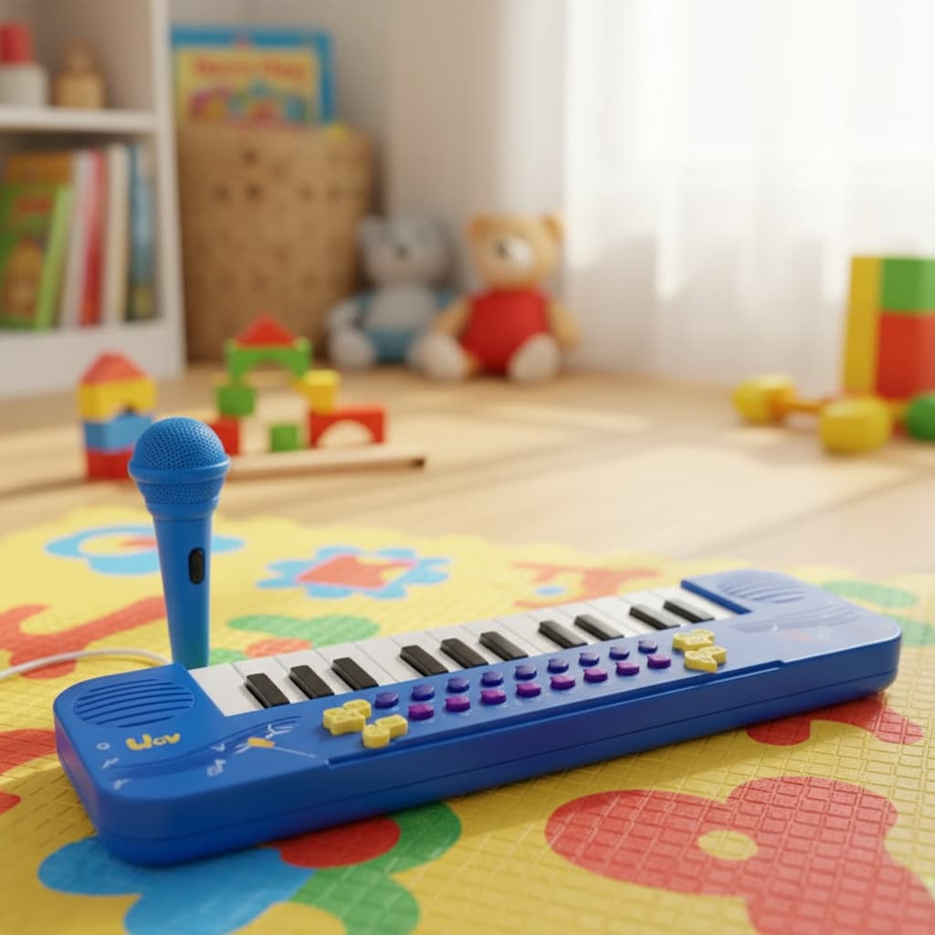 Teclado Piano Musical Infantil Com Microfone Função Gravação