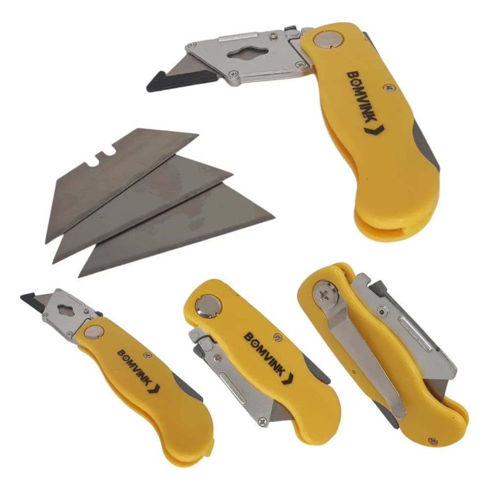 Estilete Eletricista Trapezoidal Canivete Compacto 3 Laminas