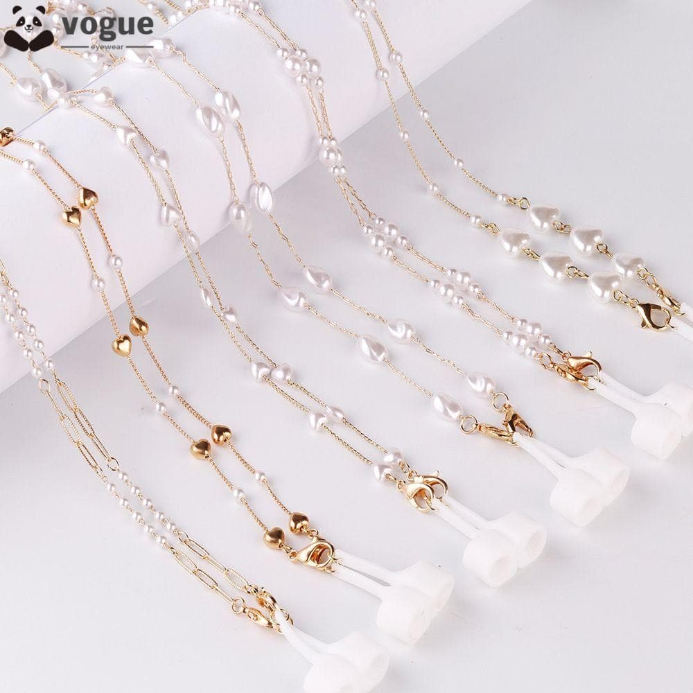 VOGUEEE Extensor Corrente Estrela Halter Óculos Dourada Cordão Anti Queda