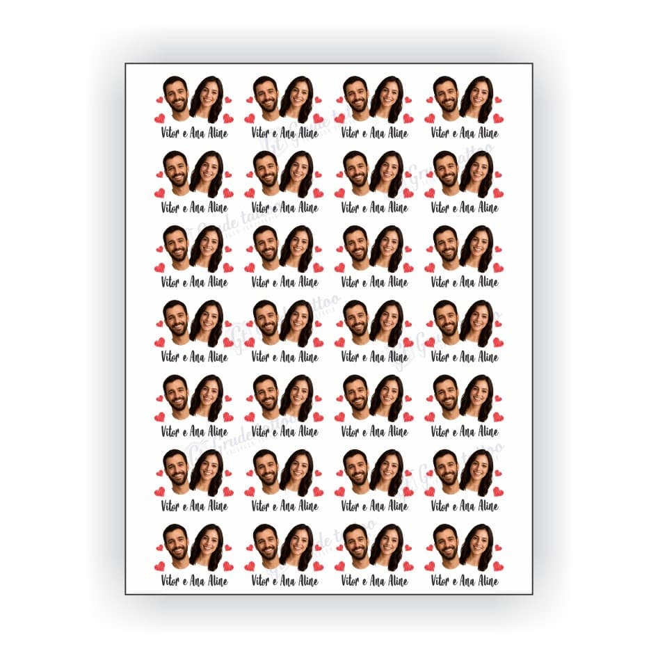 Cartela de Tattoos Personalizadas Despedida Solteira 3 - 23x30cm com 28 un