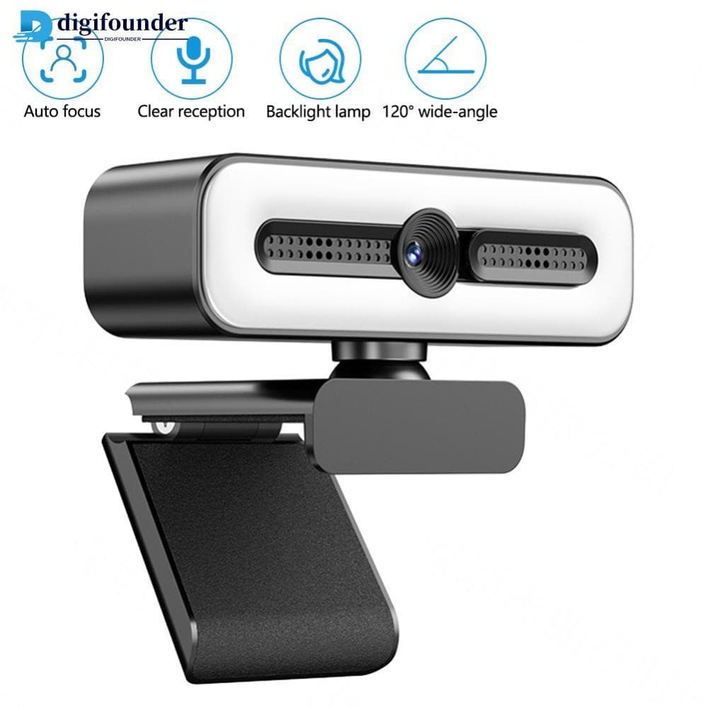 DIGIFOUNDER 4K Webcam Com Luz Para PC/Laptop 1080P 2K HD Streaming Câmera Desktop Videoconferência Aulas On-Line E2N2