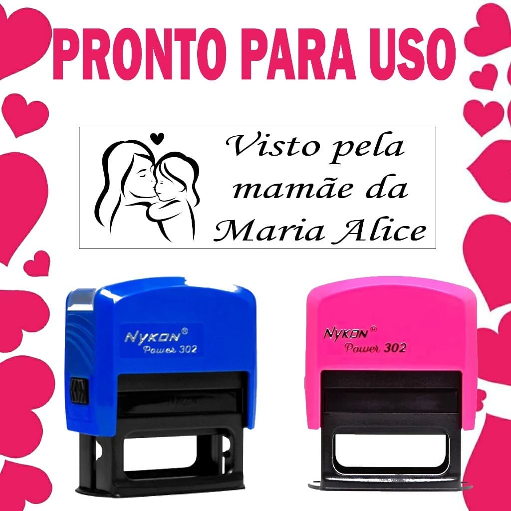 Carimbo Visto pela mamãe - Personalizado