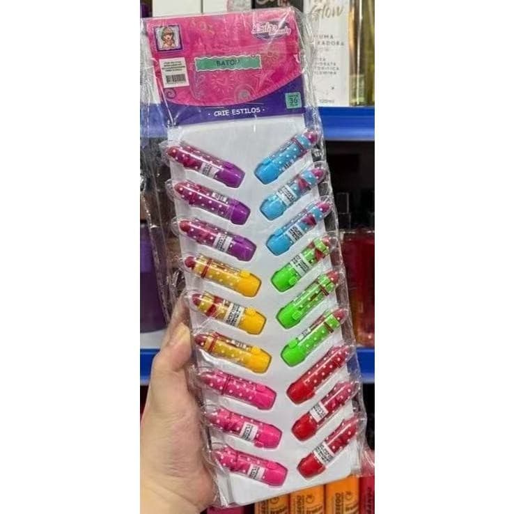 Kit 36 pcs batom infantil colorido Festa, Festa, presente para o dia das crianças