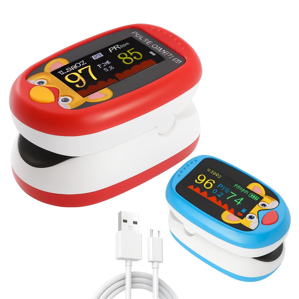 Oxímetro infantil neonatal pediátrico de dedo digital crianças medidor oxigênio recarregável
