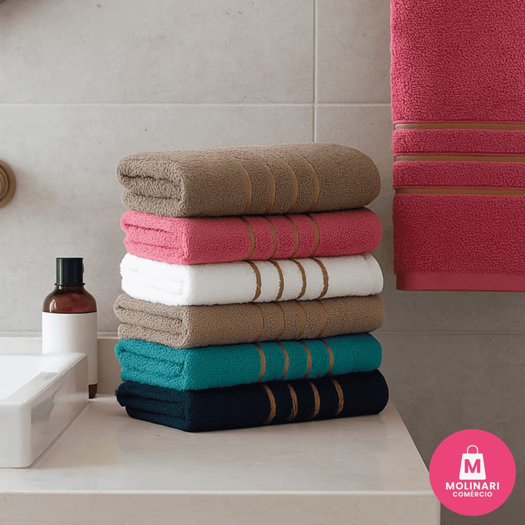 Kit 5 Toalhas de Rosto Felpudas Banheiro 45x70cm 100% Algodão