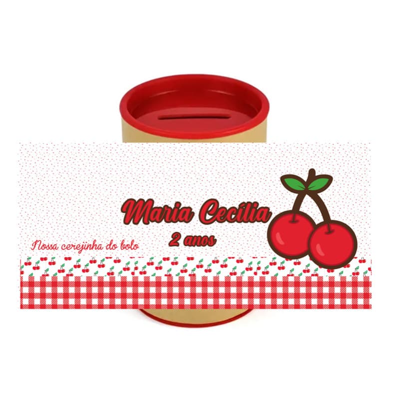 10 Cofrinhos Personalizados Festa Tema Cereja Cerejinha