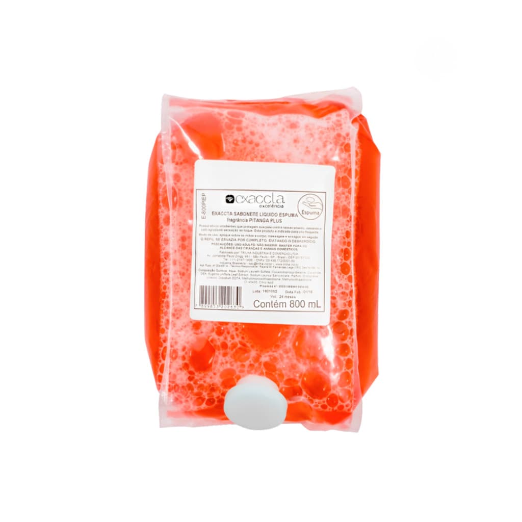 Sabonete Espuma Refil Pitanga 800ml Exaccta Plus Trilha