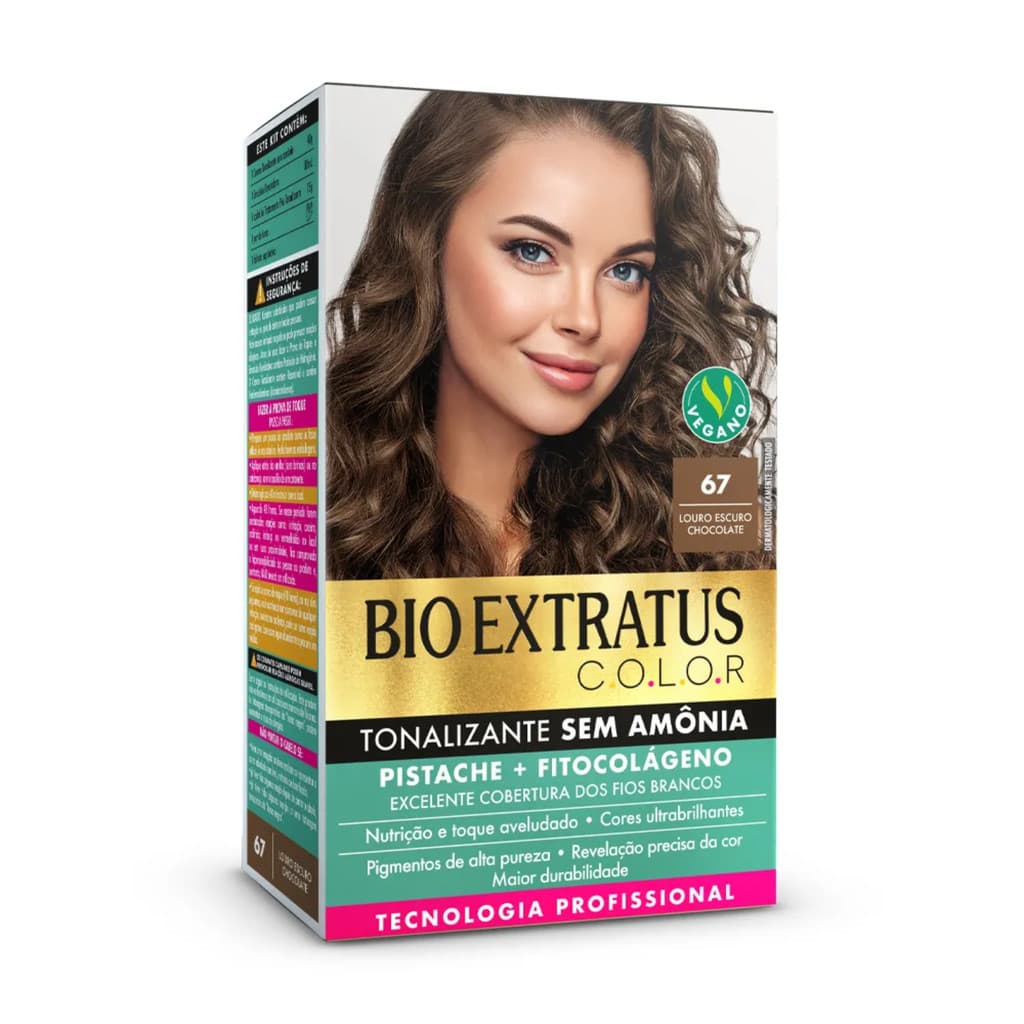 Kit Tonalizante Bio Extratus Color 67 - Louro Escuro Chocolate