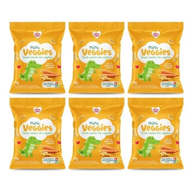 Mini Veggies Snack Grão De Bico E Cenoura 6x18g Nhami Mami