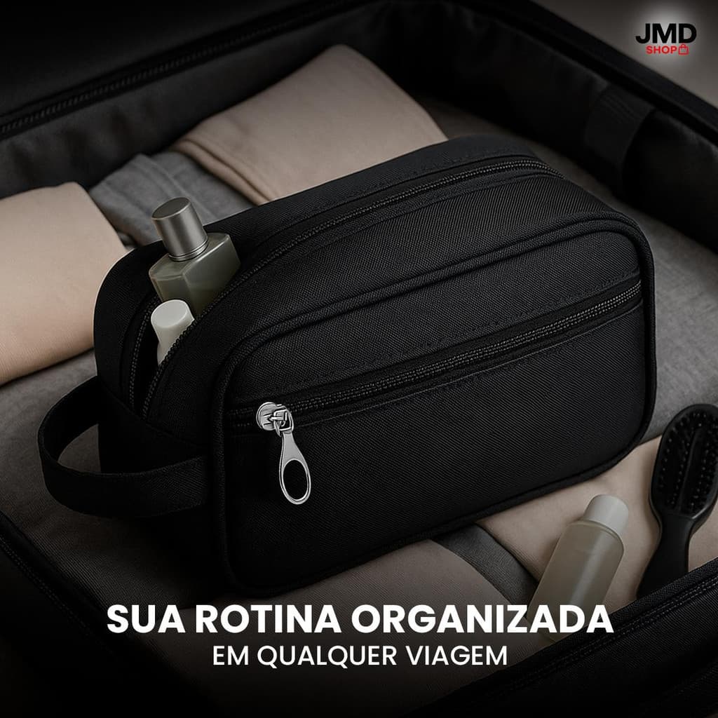 Necessaire Impermeável Compacta – Proteção e Praticidade Azul Marrom