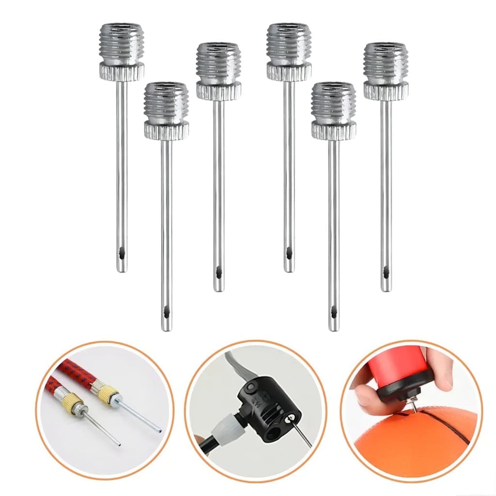 Kit 6 Bicos para Bomba de Inflar Encher Bolas - Inox