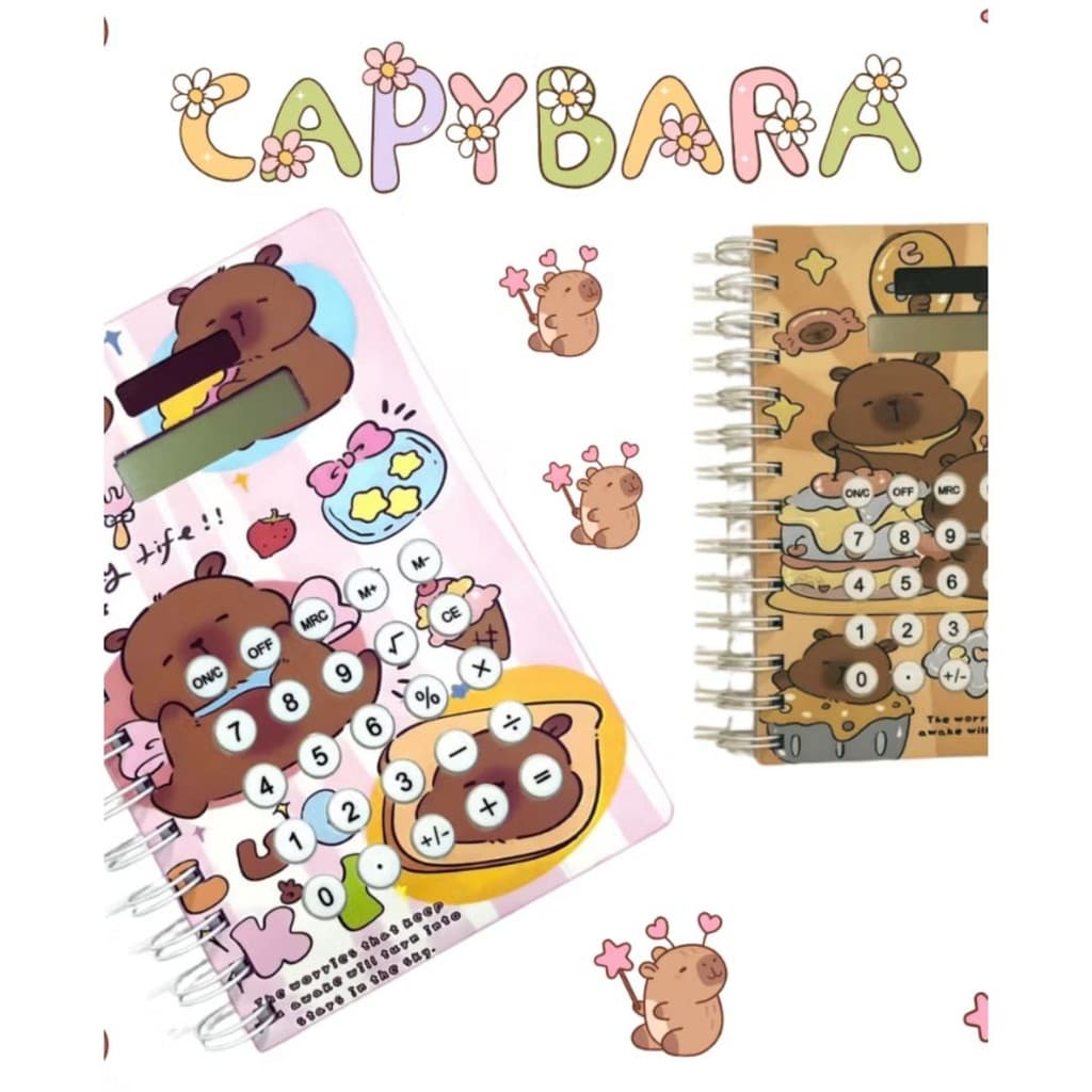 Caderno com Calculadora Integrada | Solar | Capa Dura Divertida | 80 Folhas | Papelaria Fofa