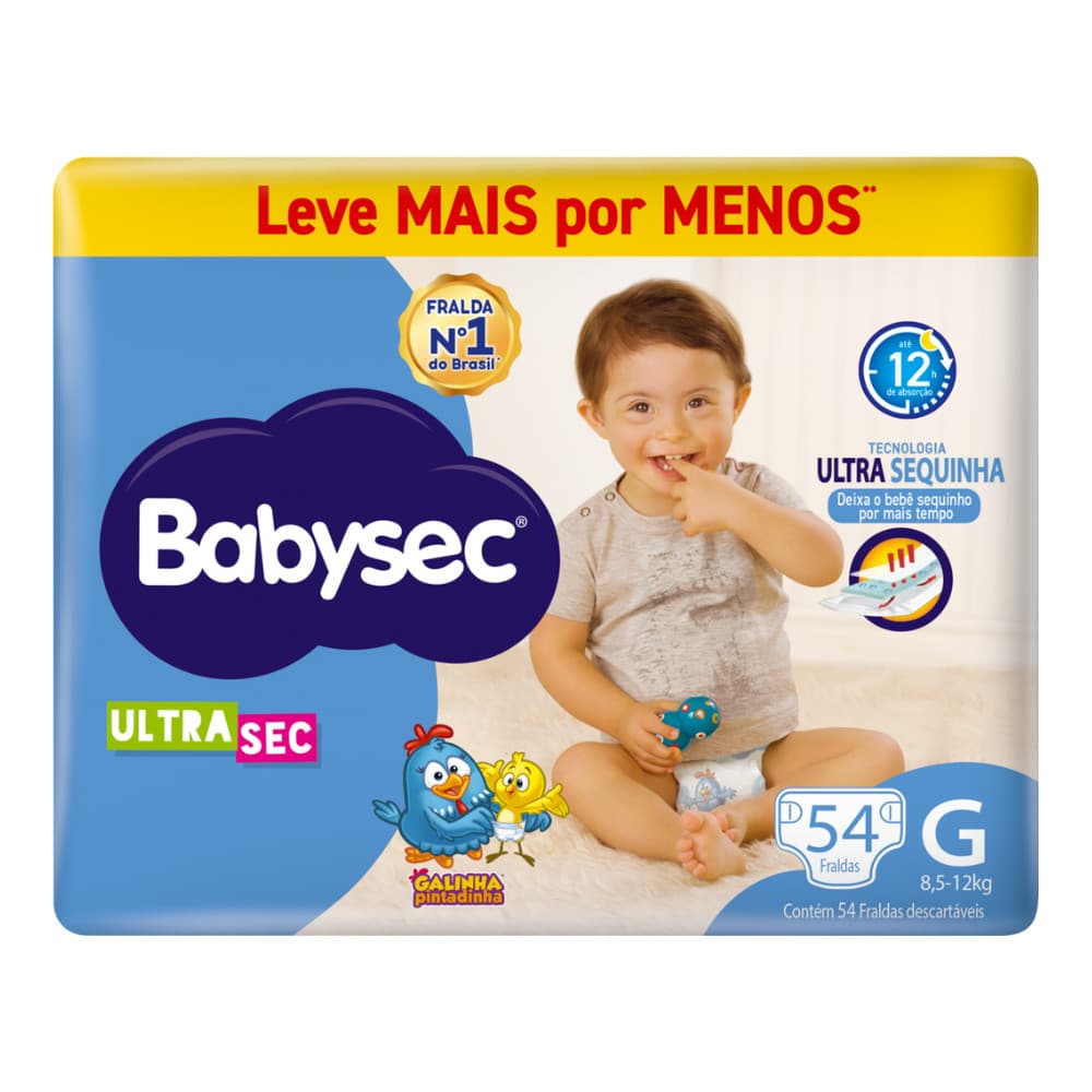 Fralda BabySec Ultrasec Hiper G Galinha Pintadinha Leve Mais Pague Menos 54 Unidades