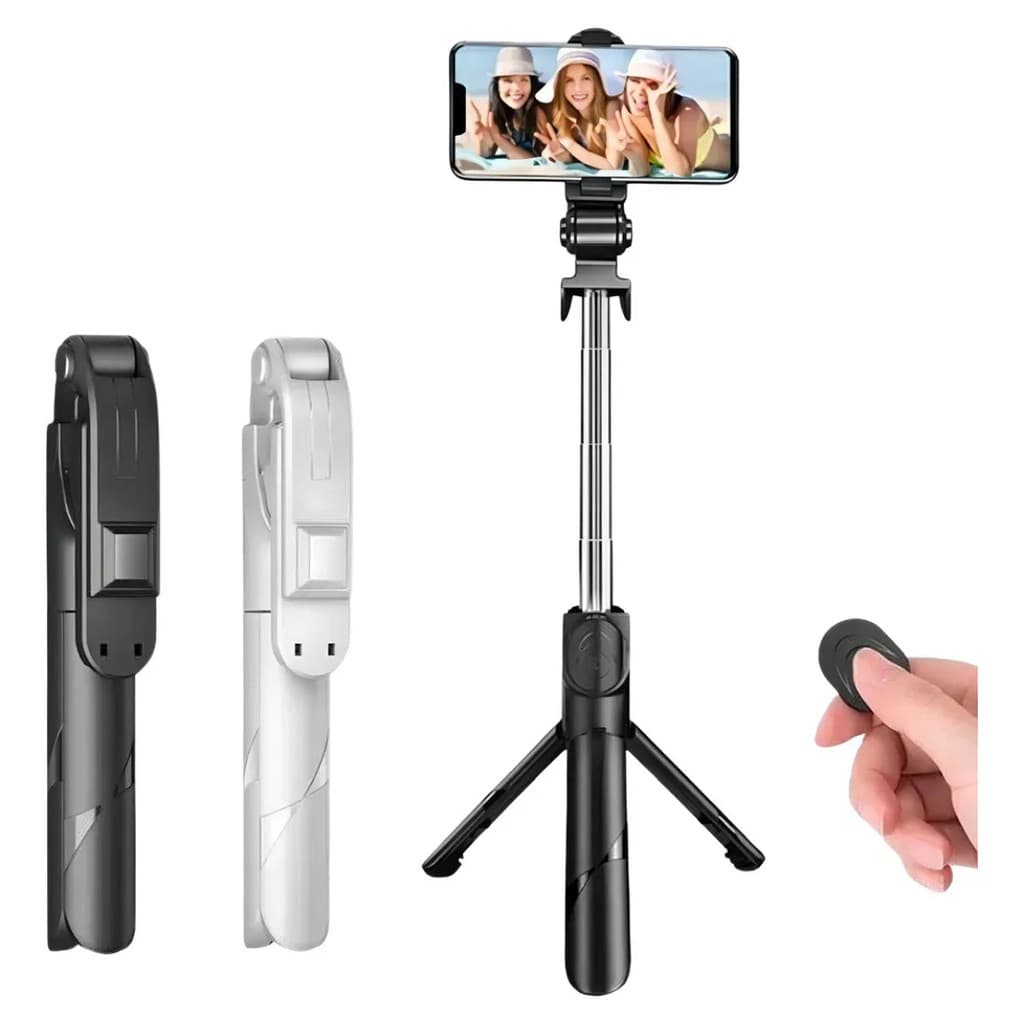 Bastão Pau de selfie Tripé Retrátil Controle Bluetooth Celular