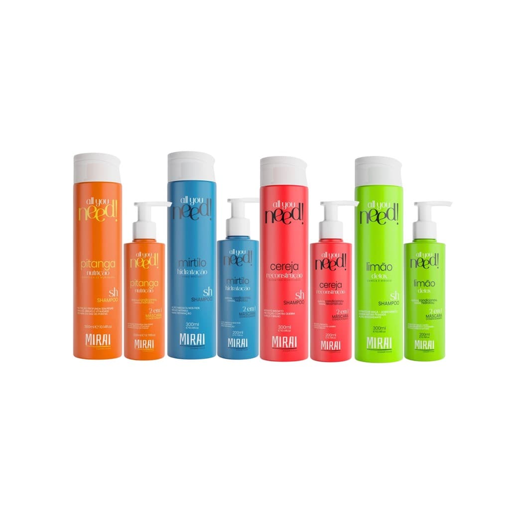 Kit Shampoo e Mascara Condicionante Nutrição - Reconstrução - Hidratação - Detox  Mirai Cosméticos