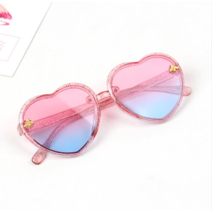Óculos de sol infantil coracão Cute com abelha Blogueirinha Menina Kids