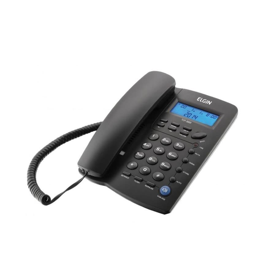 Telefone com Fio Preto Elgin TCF 3000