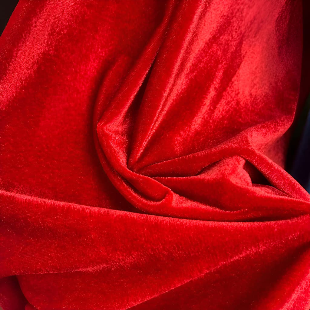 1 Metro Tecido Veludo Cristal Vermelho Qualidade Premium