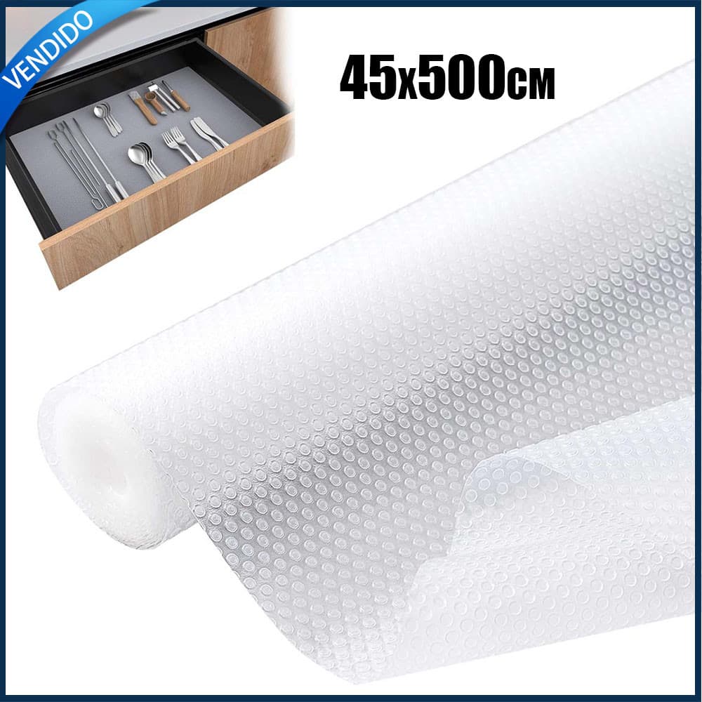 45x500cm Branco Forro Protetor PVC para Gaveta Armário Prateleira Antiderrapante Lavável Impermeável Recortável Cozinha